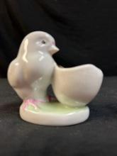 Russian Vintage porcelain figurine Chick with egg USSR Dulevo