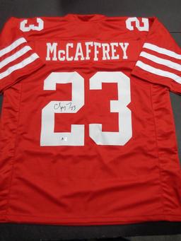 Christian McCaffery San Francisco 49ers Autographed Custom Football Jersey GA coa