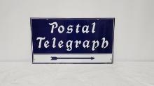Original Postal Telegraph Porcelain Sign