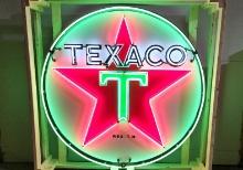 Original Texaco Porcelain Animated Neon Sign