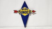 Original Blue Sunoco Porcelain Gas Pump Plate