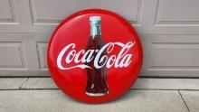 Original Coca-Cola Porcelain Button Sign