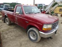 1997 Ford F250 4x4 Pickup Truck, Gas, Auto, 8' Bed, No Battery, Runs But Ha