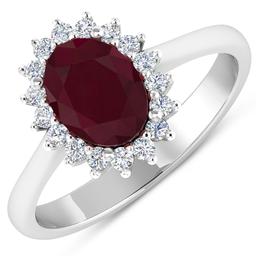 14KT White Gold 2.30ct Ruby and Diamond Ring