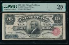 1891 $10 Tombstone Silver Certificate PMG 25