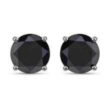 14KT White Gold 3.84ctw Black Diamond Earrings