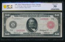 1914 $50 Chicago FRN PCGS 30