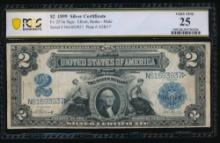 1899 $2 Mini Porthole Mule Silver Certificate PCGS 25