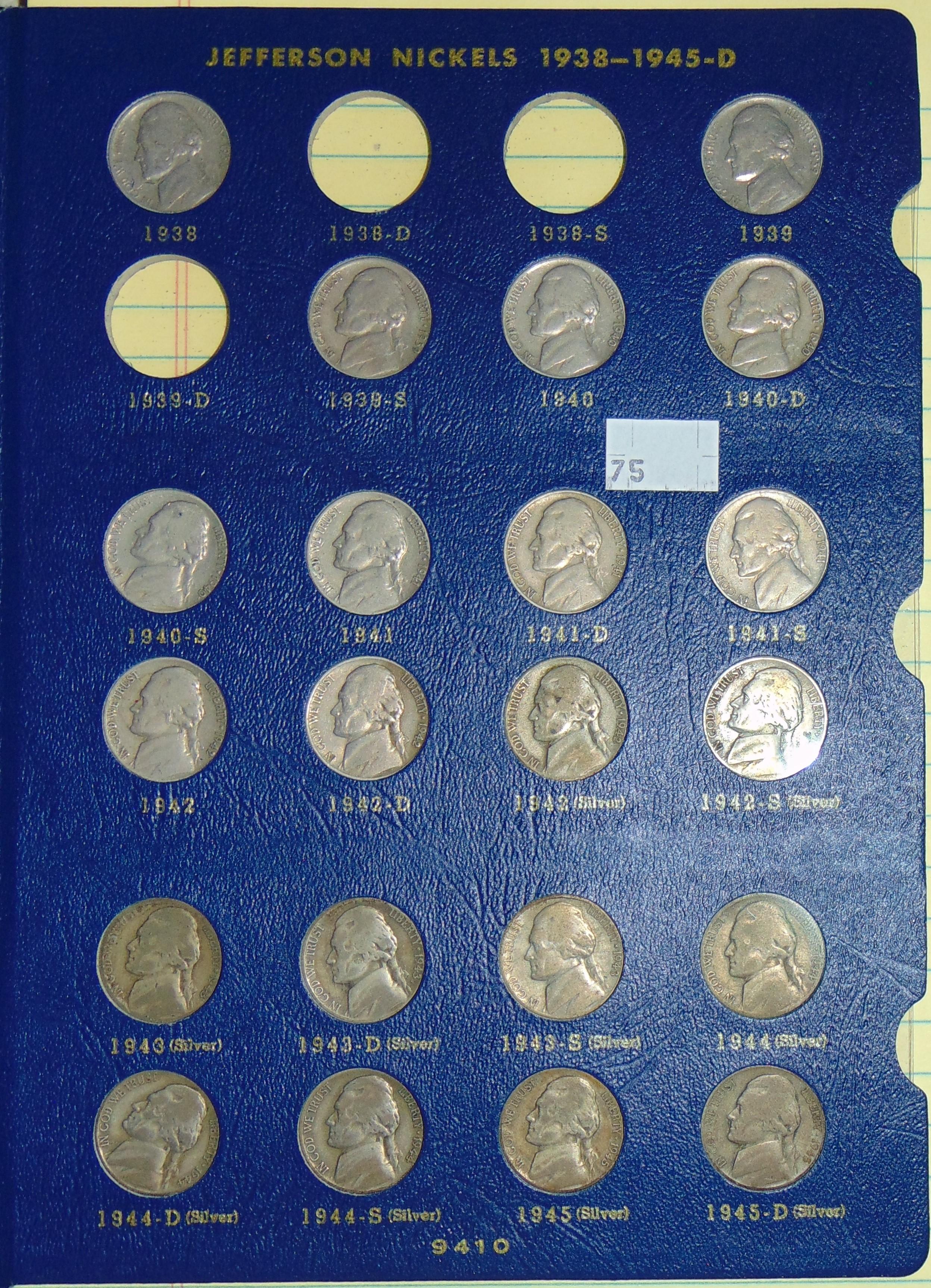 119 Lincoln Cents. 67 Jefferson Nickels.