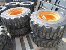(New) 12-16.5 Tires on Wheels for Case (set of 4)