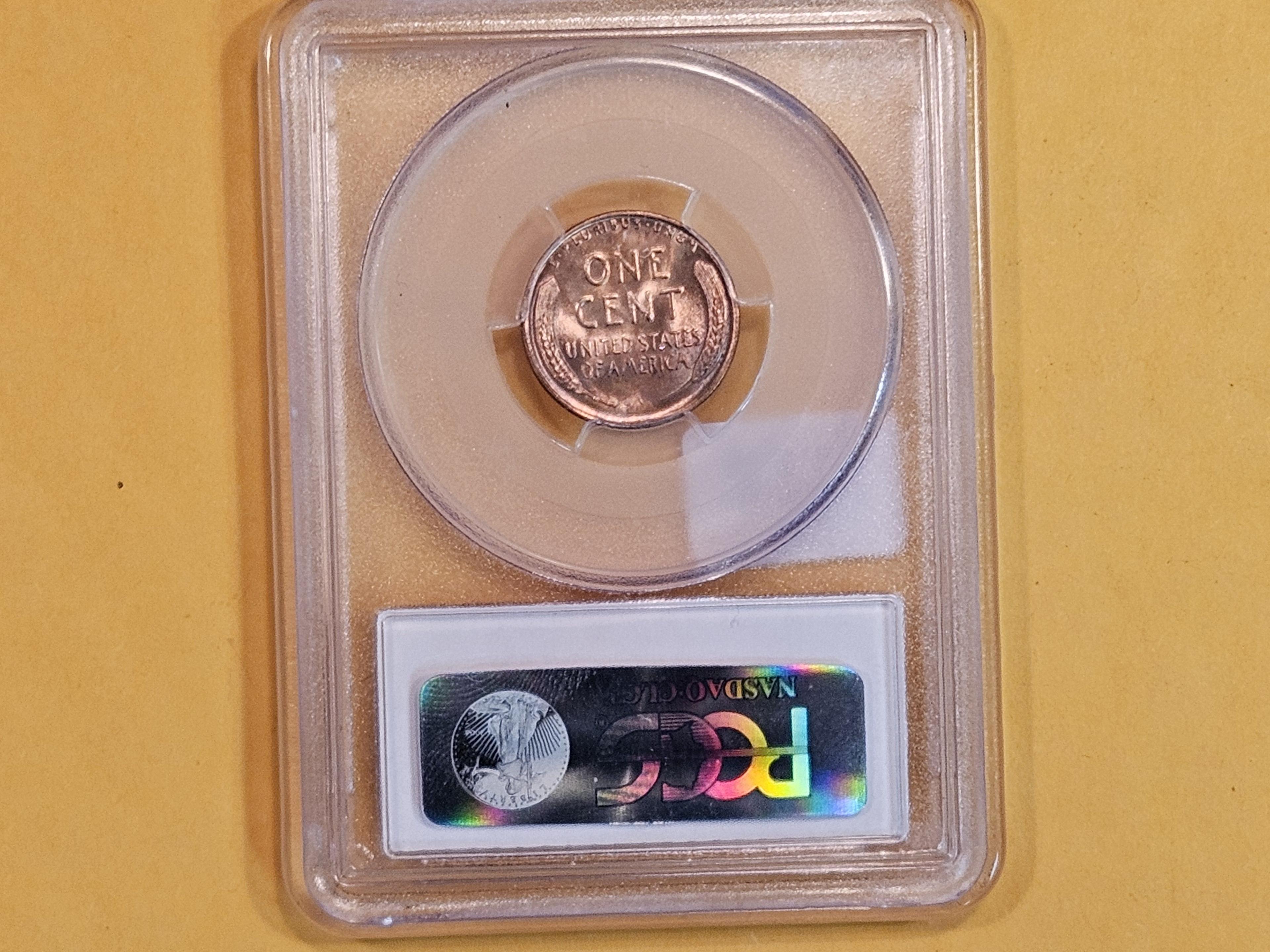 PCGS 1941-D Wheat cent in Mint State 64 Plus RED