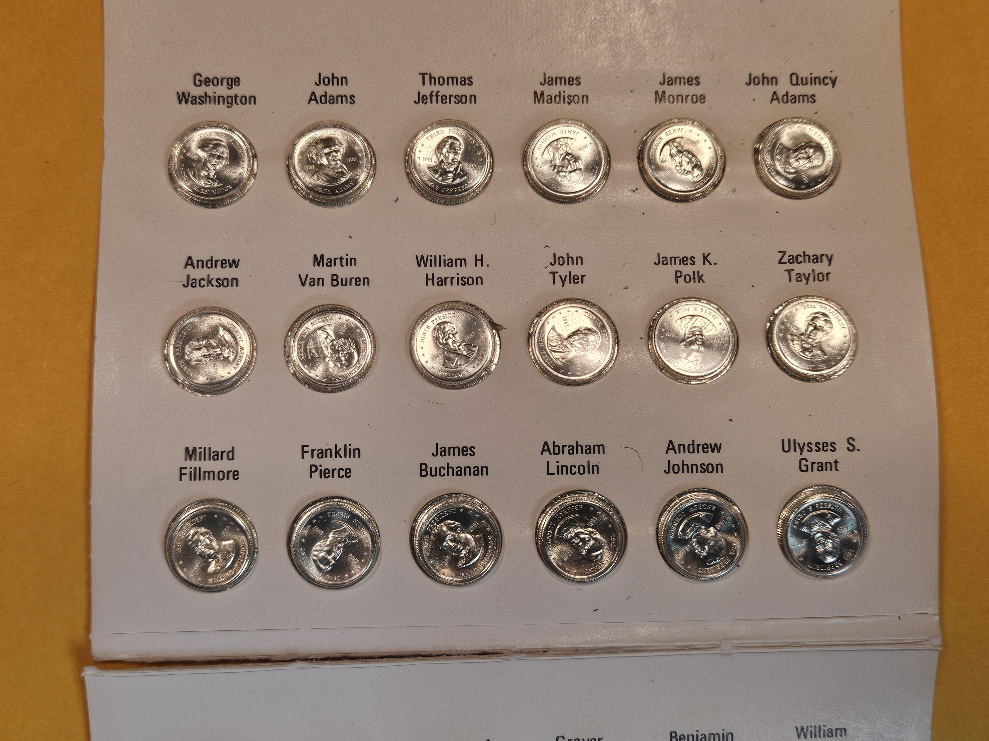 Forty-eight piece Franklin Mint Sterling Silver Mini-coin president set