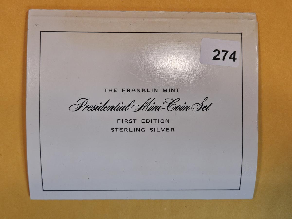 Forty-eight piece Franklin Mint Sterling Silver Mini-coin president set