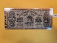 1878 Dominion of Canada One Dollar