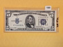 Choice Crisp Uncirculated 1934-D Five Dollar Silver Certificate