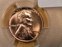 GEM! PCGS 1954-S Wheat cent in Mint State 66 PLUS RED