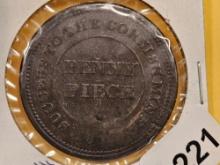 CONDER! 1812 One penny piece token