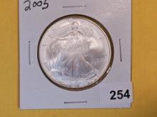 GEM Brilliant Uncirculated 2005 American Silver Eagle