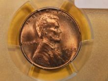 GEM! PCGS 1948-S Wheat Cent in Mint State 66 RED