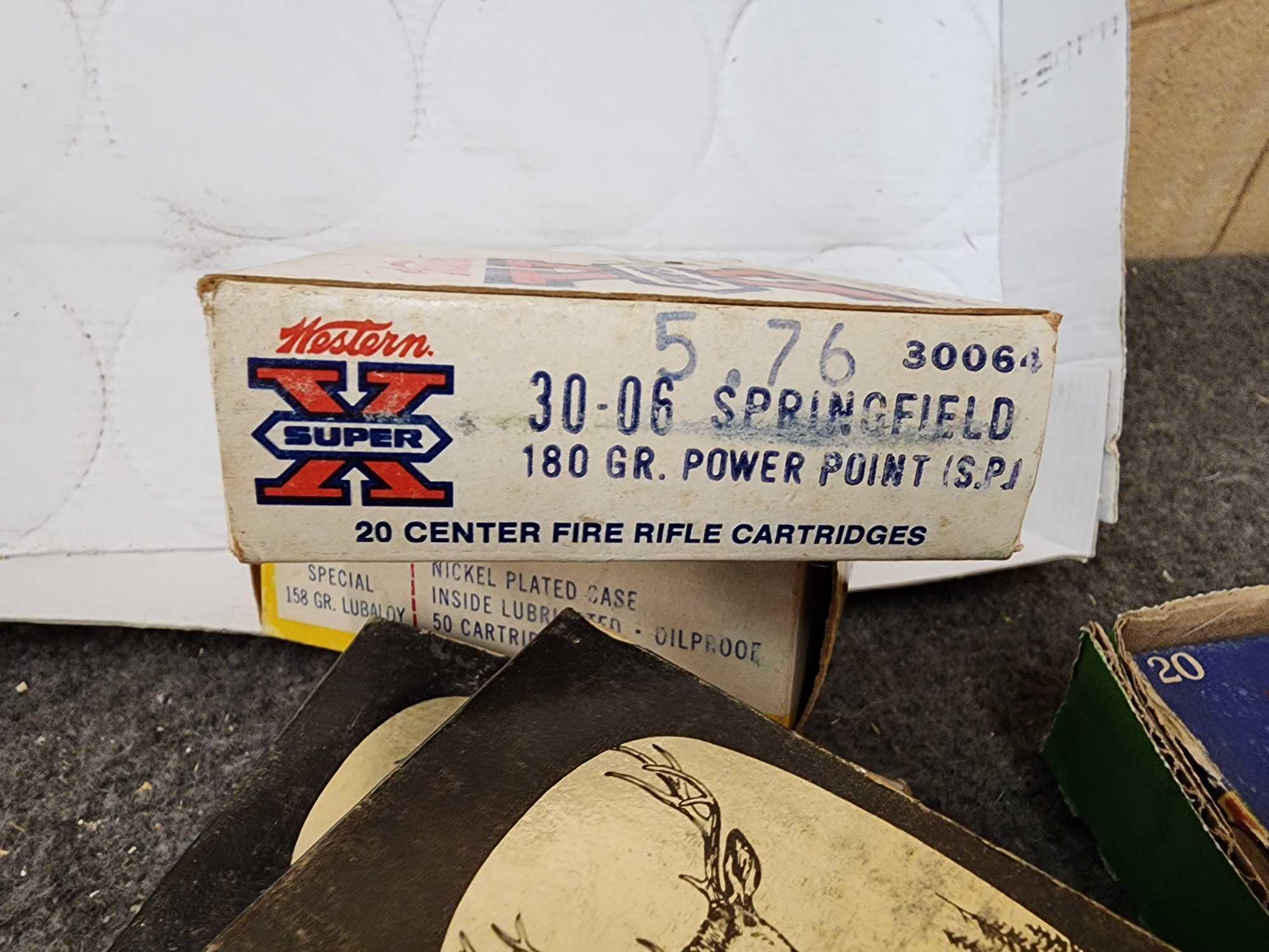 Vintage & Modern Rifle Shell Boxes With Brass