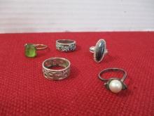 Sterling Silver Mixed Estate Ladies Rings-Lot of 5-A