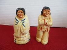 Native American Salt 7 Pepper Shakers w/ Will Rogers Advertising