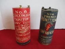 Pair of Early #6 Dry Cell Batteries