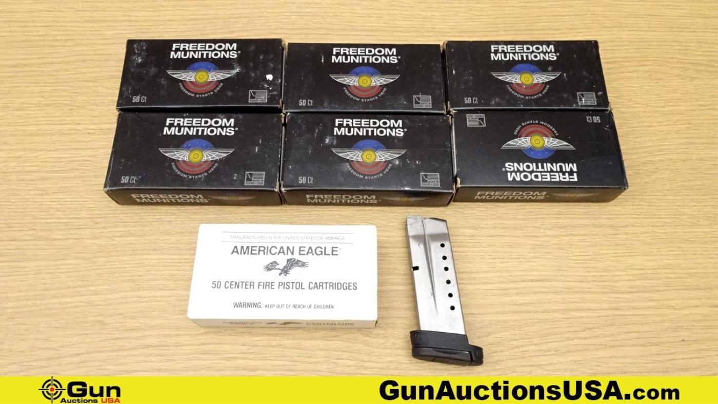 American Eagle, S&W, Freedom Munition. 9mm Ammo & Magazine. 340 Total Rds. 9mm 115 Grain & 1- 9mm S&