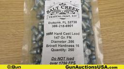Salt Creek 9MM Projectiles . 500 Projectiles. Hard Cast Lead, 125 Gr. . (65587)