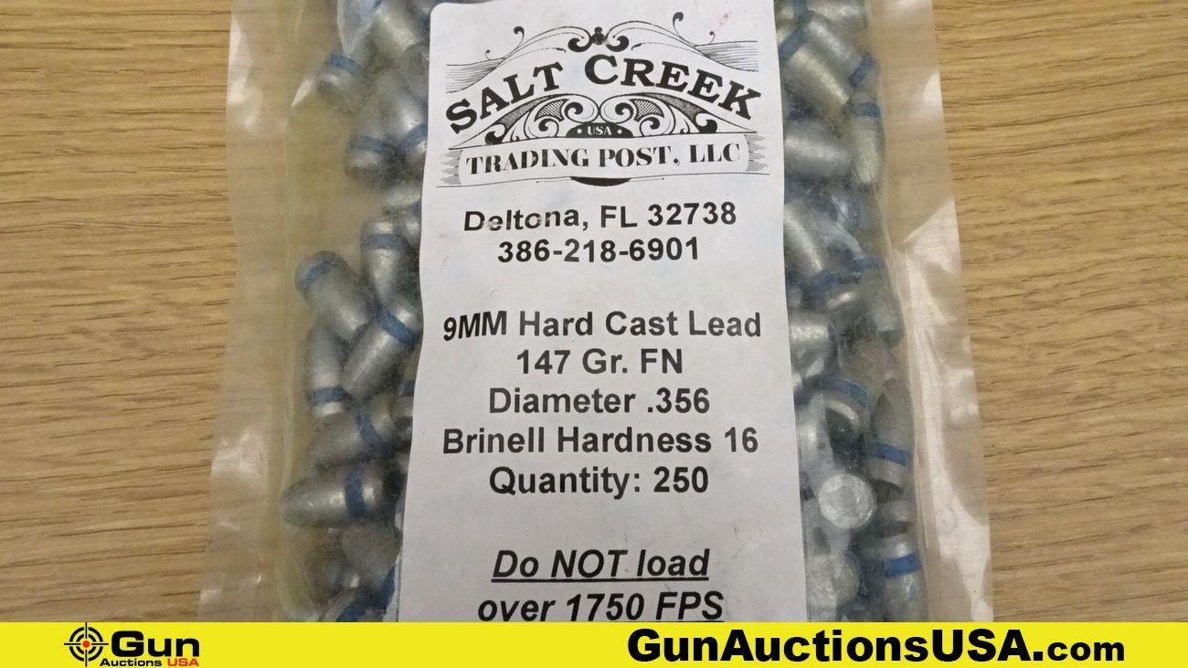 Salt Creek 9MM Projectiles . 500 Projectiles. Hard Cast Lead, 125 Gr. . (65587)