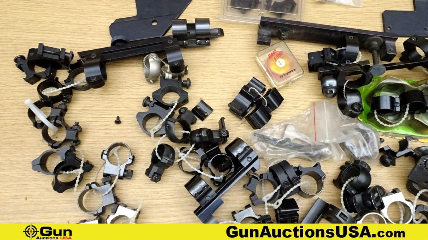 Williams, Warne, Etc. Scope Rings, Scope Mounts, Etc. . Good Condition. Lot of 59; 41 Assorted Sets