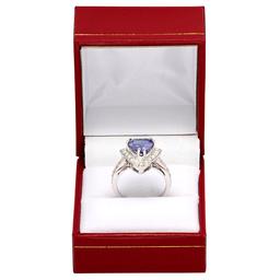 14k White Gold 2.75ct Tanzanite 1.01ct Diamond Ring