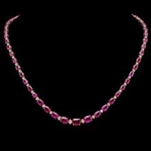 14K Gold 28.84ct Ruby & 1.70ct Diamond Necklace