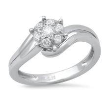 18K White Gold Setting with 0.25ct Diamond Ladies Ring