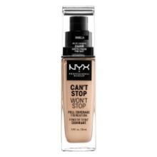 NYX Professional Makeup Can't Stop Won't Stop Liquid Foundation 1.0 Unit BROWN, Retail $15.00
