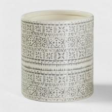Stoneware Genesis Stripe Utensil Holder, White/Gray, Retail $20.00