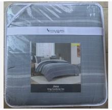 Koolaburra by UGG Joss King Comforter Set With Shams, Gray, Retail $300.00