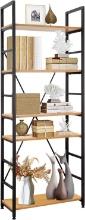 NovoDomus 5 Tier Adjustable Tall Wood Bookshelf, 61.5", Color: Black, Retail $75.00