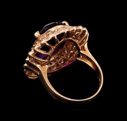 14KT Rose Gold 9.45 ctw Amethyst and Diamond Ring
