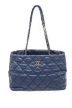 Chanel Navy Blue Quilted Leather Boy Camera Shoulder Bag