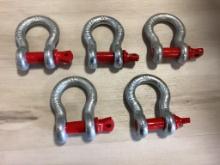 (Inv.216) 5 - New Unused Diggit 7/8" Pin Anchor Shackles