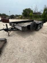 77"X16' Bumper Pull Utility Trailer with Angle Iron Top Rail Tandem Axle Spare Tire