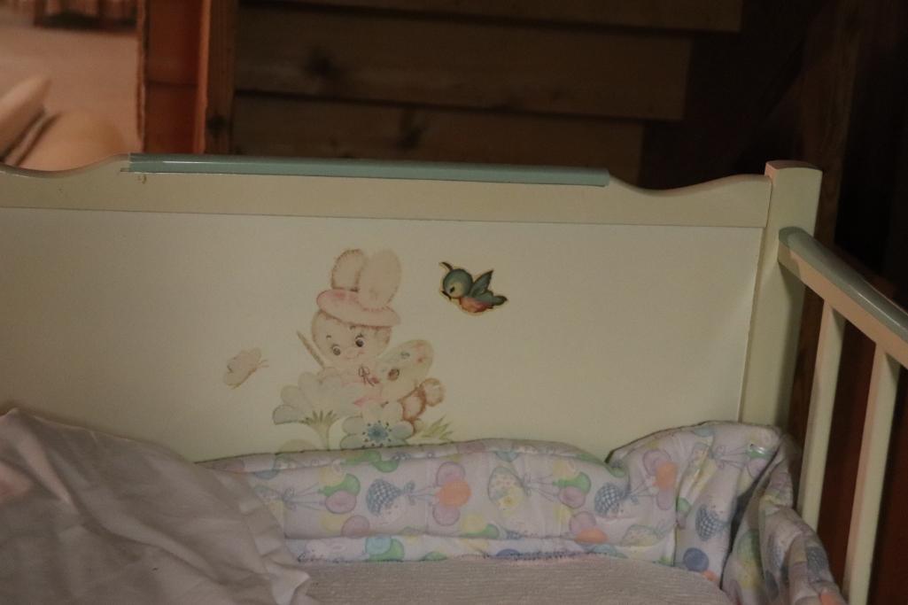 Vintage Wooden Baby Crib