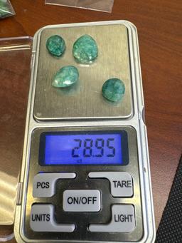 4x Green Pair Cut Emerald Gemstones 28.95Ct