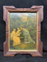 Adirondack Frame with Antique Original 1881 True & Co. "the Happy Home"