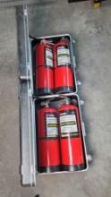 2 hard cases with 4 BullEx training Snart Extinguishers