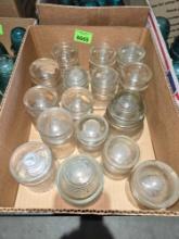 16 Antique, Assorted Glass Insulaters.