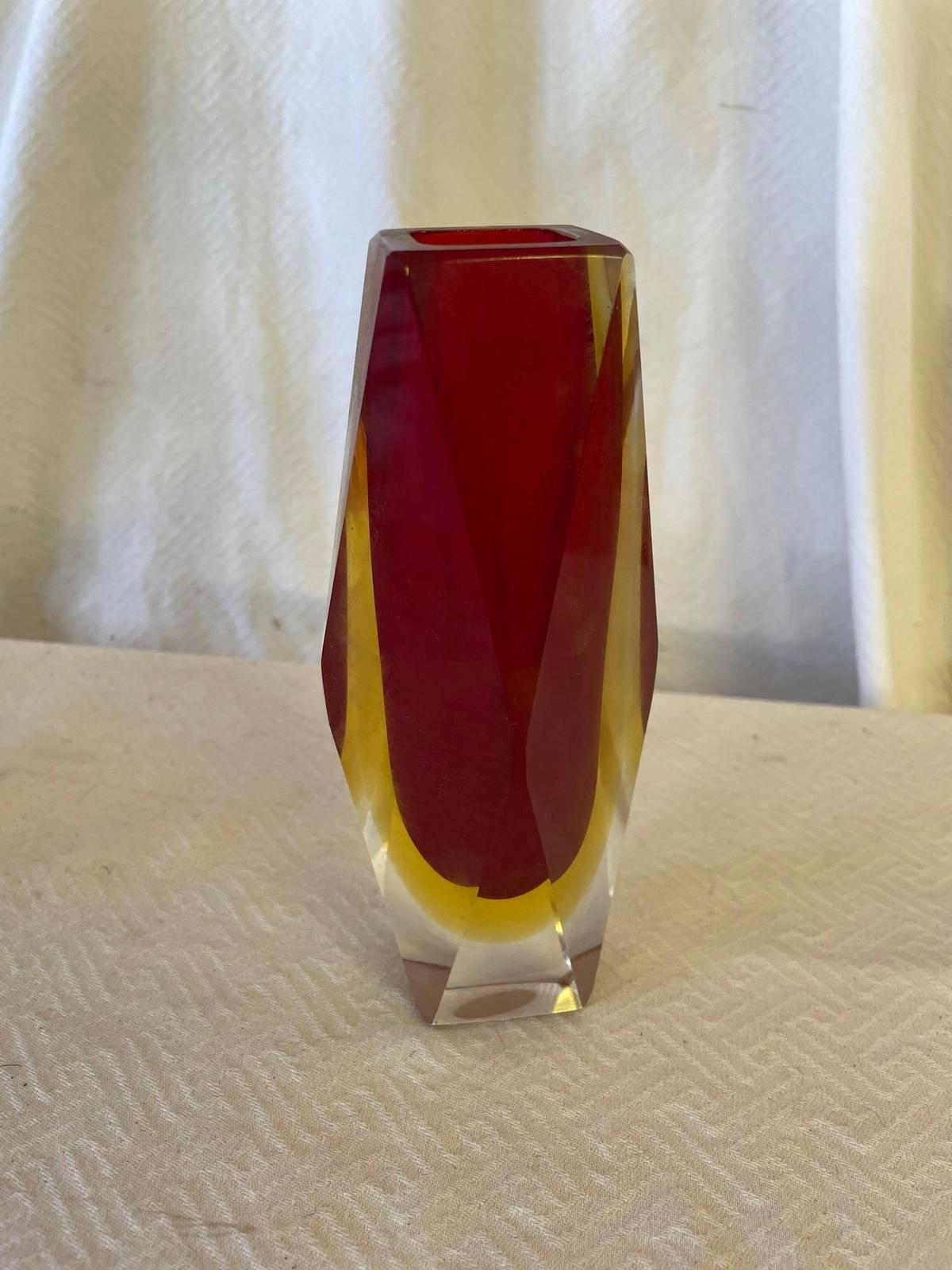 MCM Murano Faceted Sommerso Vase