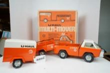 1960'S NY LINT U-HAUL TRUCK WITH 2 TRAILERS
