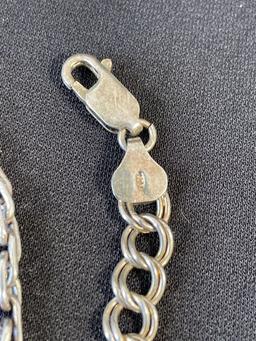Set of 2 Sterling Silver Link Bracelets